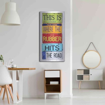 Luxe Metal Art 'Rubber Hits The Road' by Gregory Constantine, Metal Wall Art,24x48