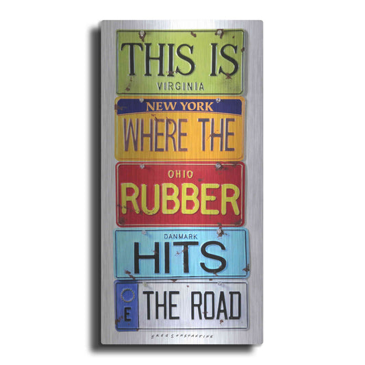 Luxe Metal Art 'Rubber Hits The Road' by Gregory Constantine, Metal Wall Art