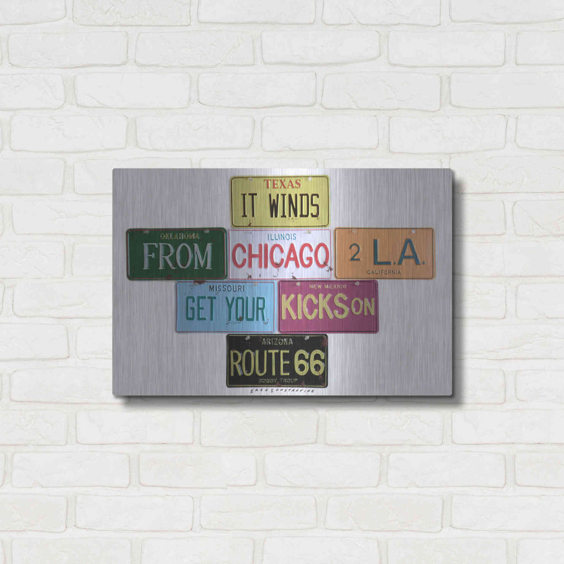 Luxe Metal Art 'Route 66' by Gregory Constantine, Metal Wall Art,24x16