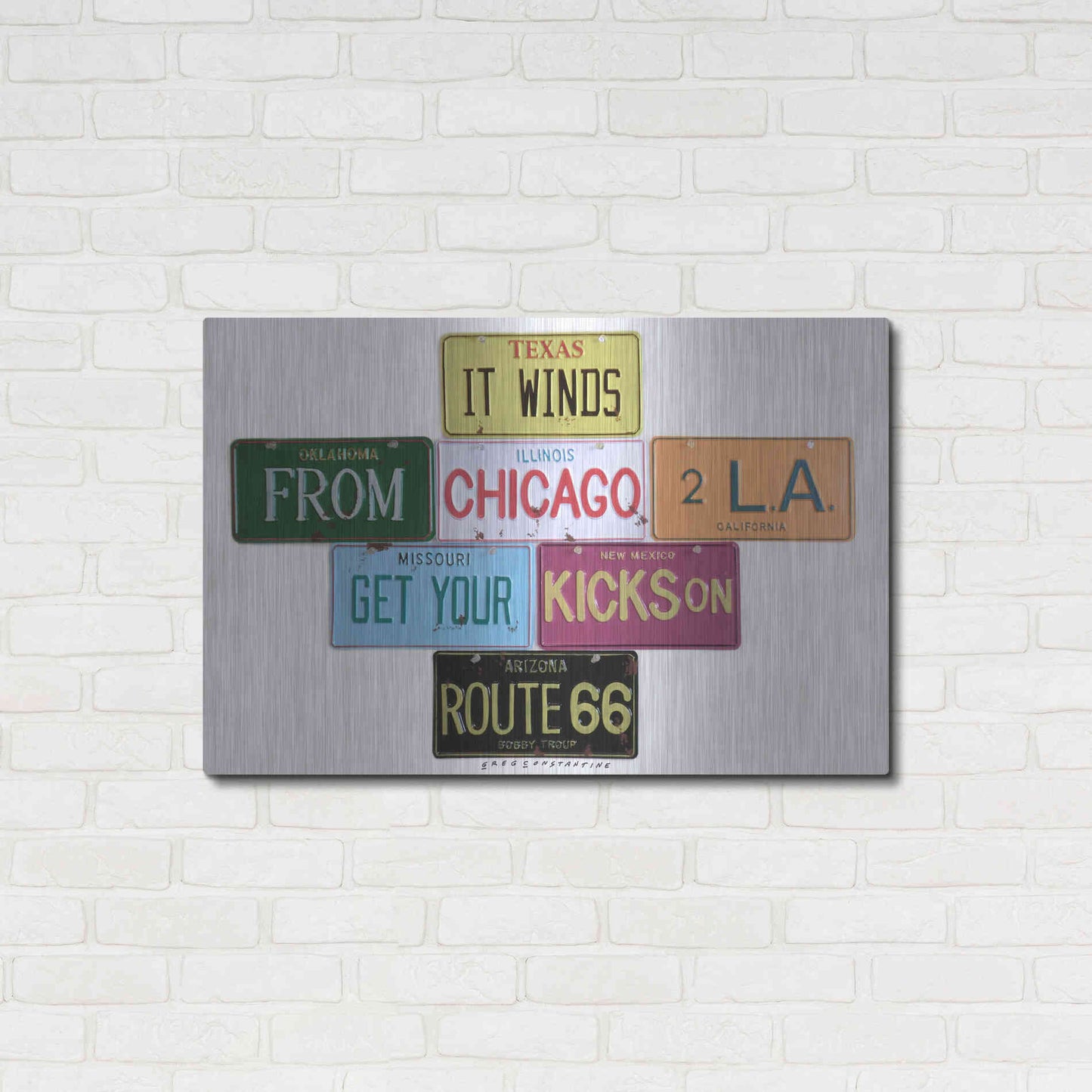 Luxe Metal Art 'Route 66' by Gregory Constantine, Metal Wall Art,36x24