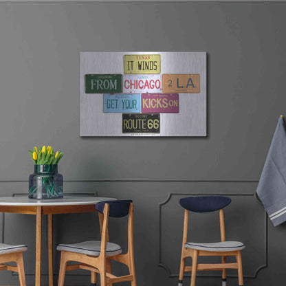 Luxe Metal Art 'Route 66' by Gregory Constantine, Metal Wall Art,36x24