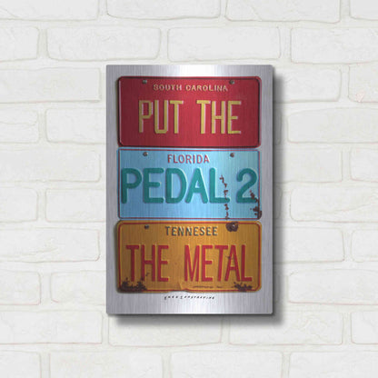 Luxe Metal Art 'Pedal 2 The Metal' by Gregory Constantine, Metal Wall Art,12x16