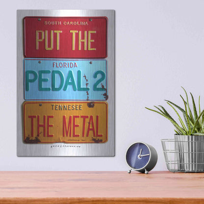 Luxe Metal Art 'Pedal 2 The Metal' by Gregory Constantine, Metal Wall Art,12x16