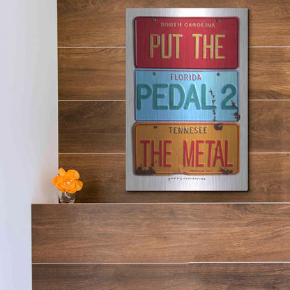 Luxe Metal Art 'Pedal 2 The Metal' by Gregory Constantine, Metal Wall Art,12x16