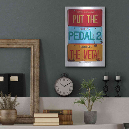 Luxe Metal Art 'Pedal 2 The Metal' by Gregory Constantine, Metal Wall Art,12x16