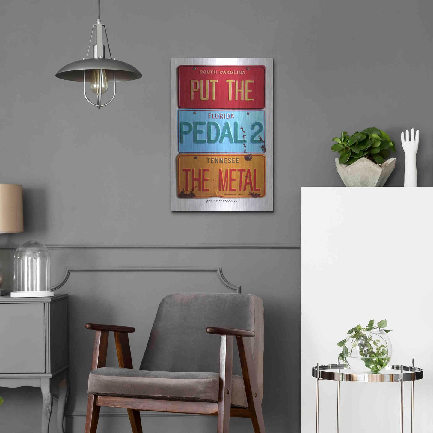 Luxe Metal Art 'Pedal 2 The Metal' by Gregory Constantine, Metal Wall Art,16x24