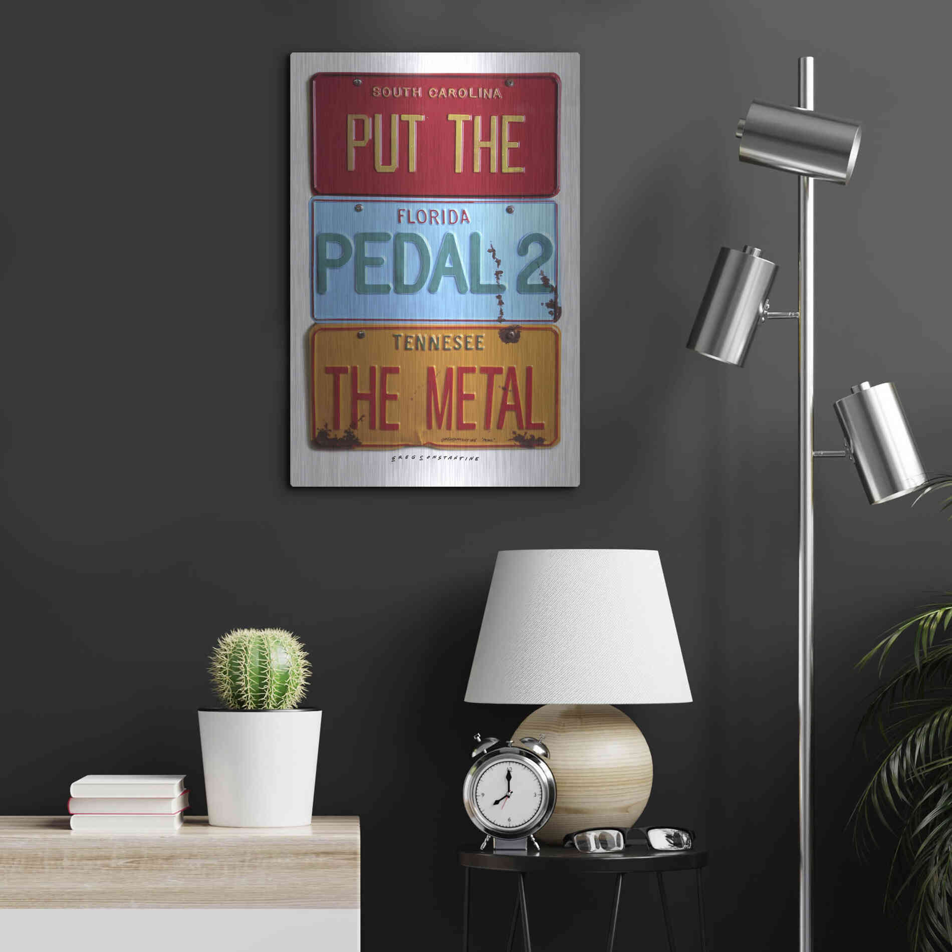 Luxe Metal Art 'Pedal 2 The Metal' by Gregory Constantine, Metal Wall Art,16x24
