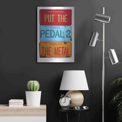 Luxe Metal Art 'Pedal 2 The Metal' by Gregory Constantine, Metal Wall Art,16x24