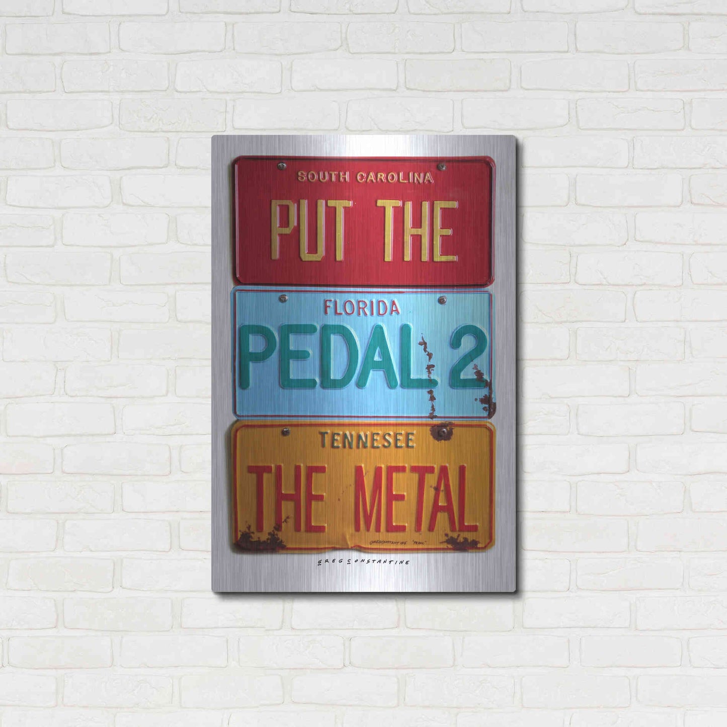 Luxe Metal Art 'Pedal 2 The Metal' by Gregory Constantine, Metal Wall Art,24x36