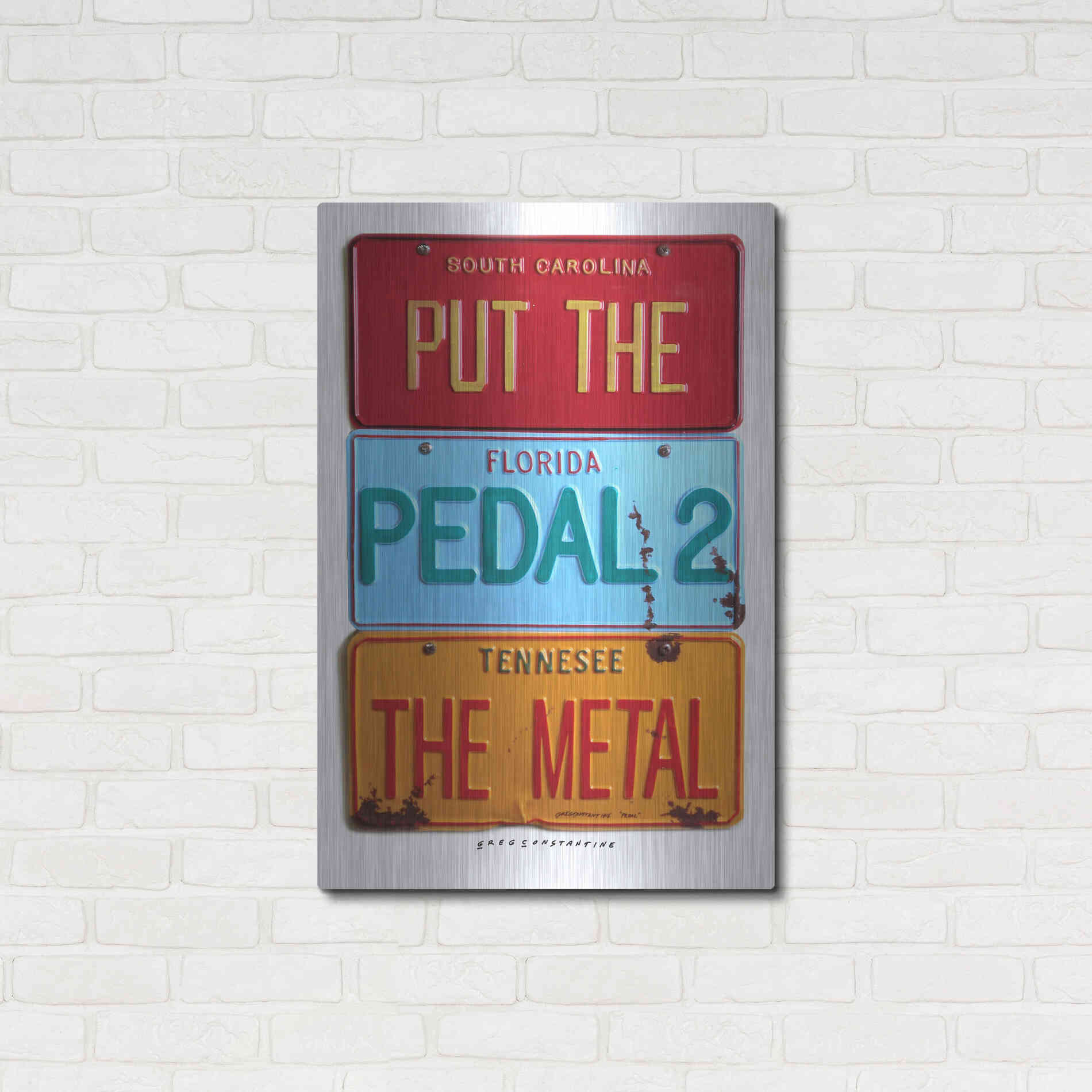 Luxe Metal Art 'Pedal 2 The Metal' by Gregory Constantine, Metal Wall Art,24x36