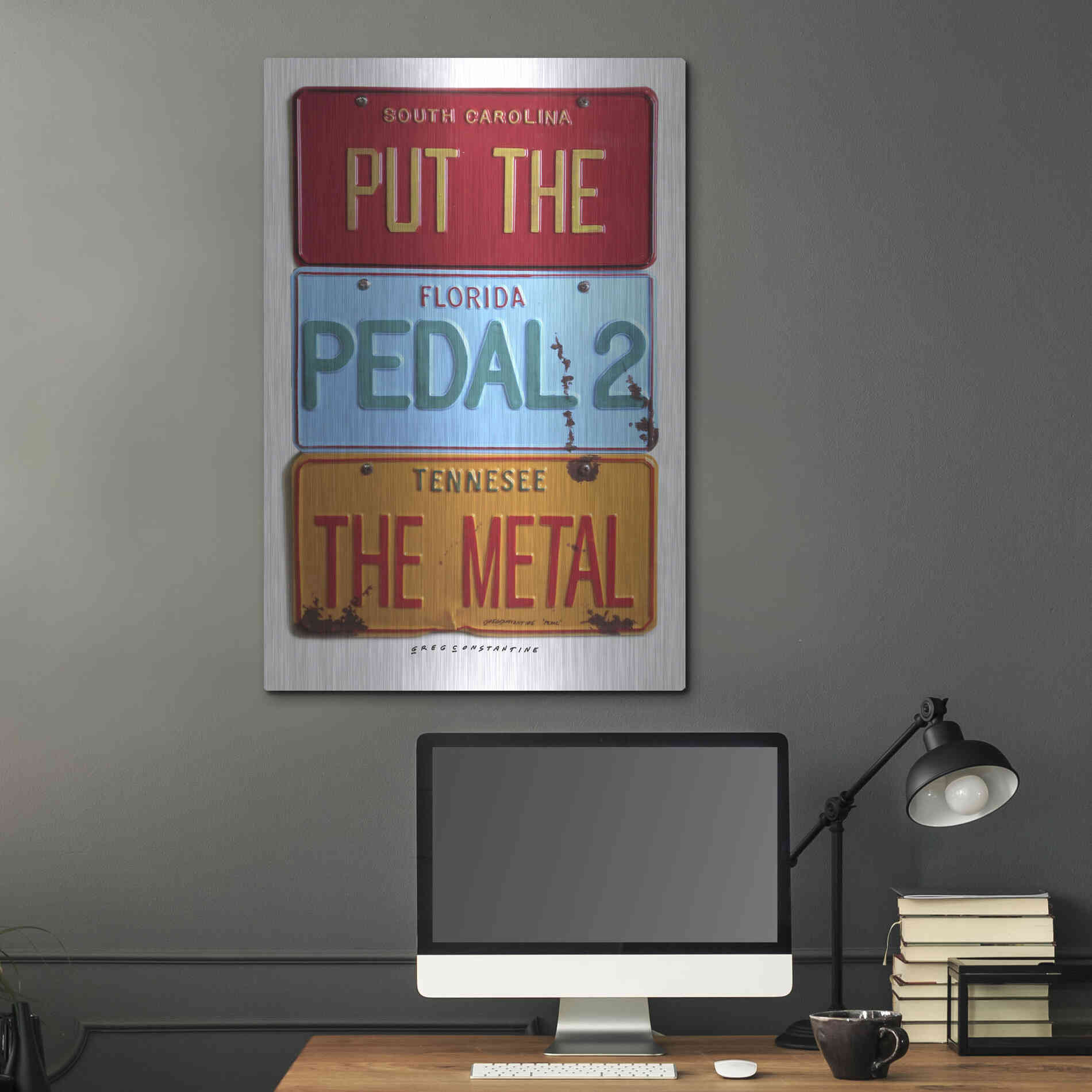 Luxe Metal Art 'Pedal 2 The Metal' by Gregory Constantine, Metal Wall Art,24x36