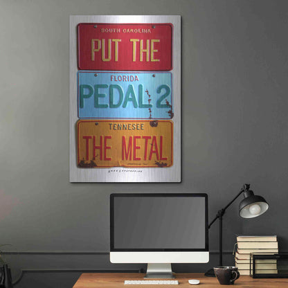 Luxe Metal Art 'Pedal 2 The Metal' by Gregory Constantine, Metal Wall Art,24x36