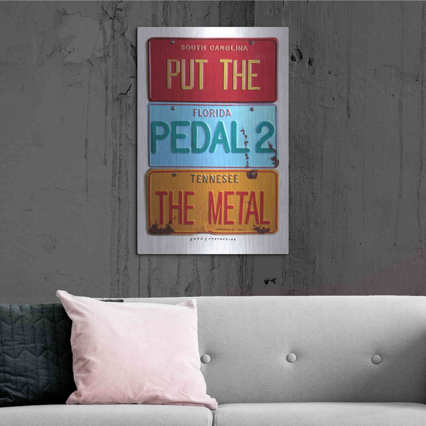 Luxe Metal Art 'Pedal 2 The Metal' by Gregory Constantine, Metal Wall Art,24x36