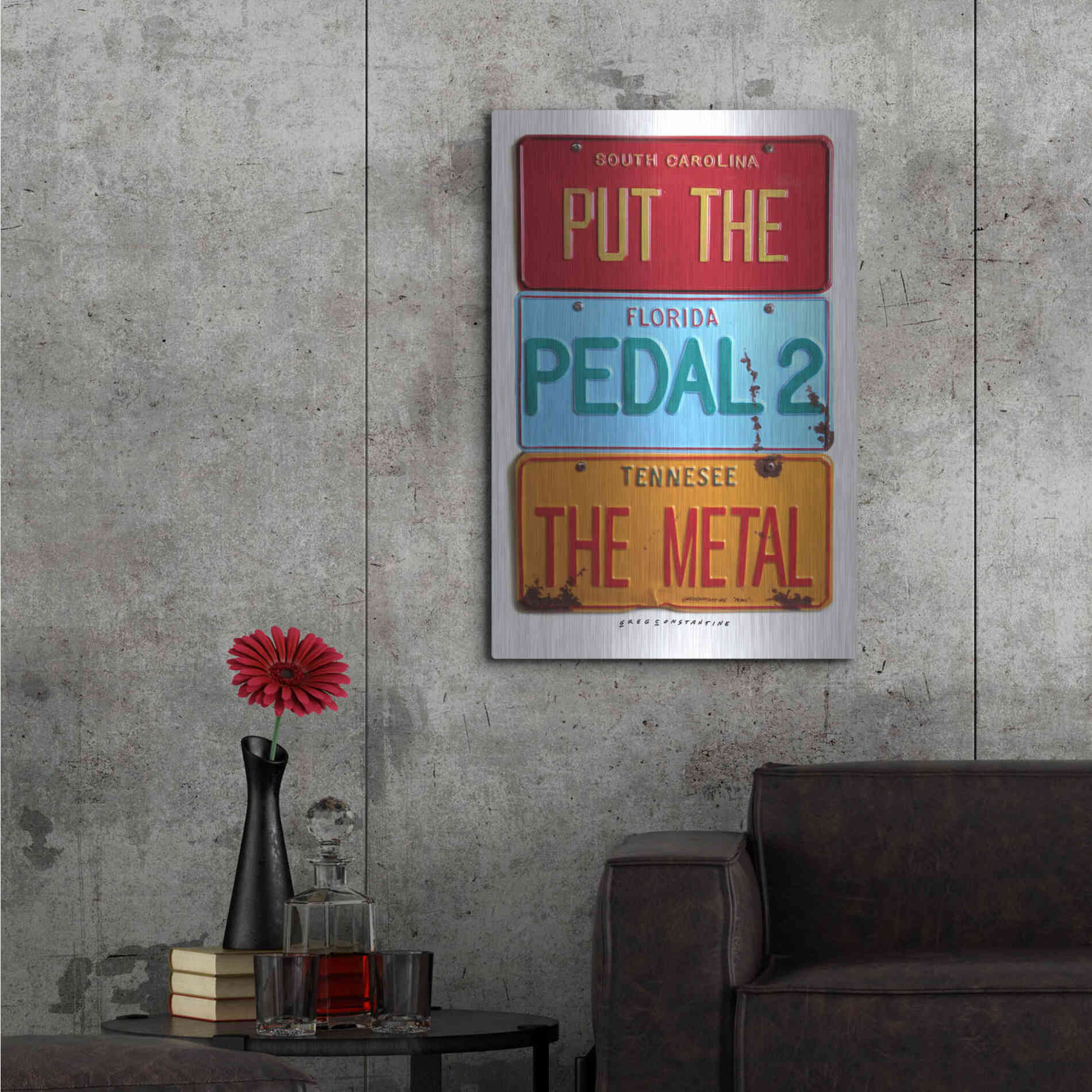 Luxe Metal Art 'Pedal 2 The Metal' by Gregory Constantine, Metal Wall Art,24x36