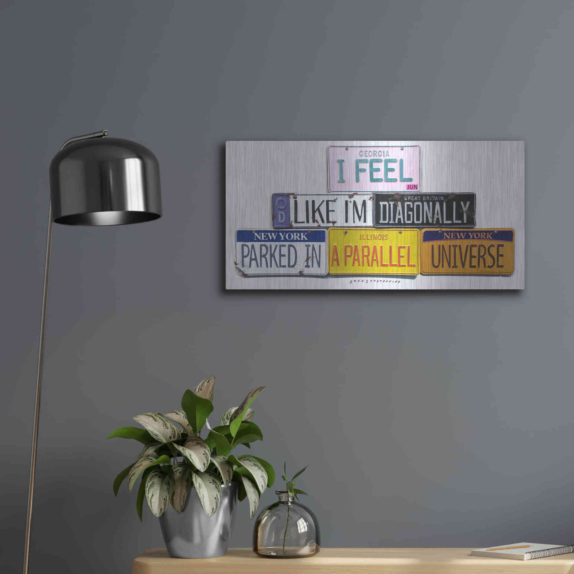 Luxe Metal Art 'Parallel Universe' by Gregory Constantine, Metal Wall Art,24x12