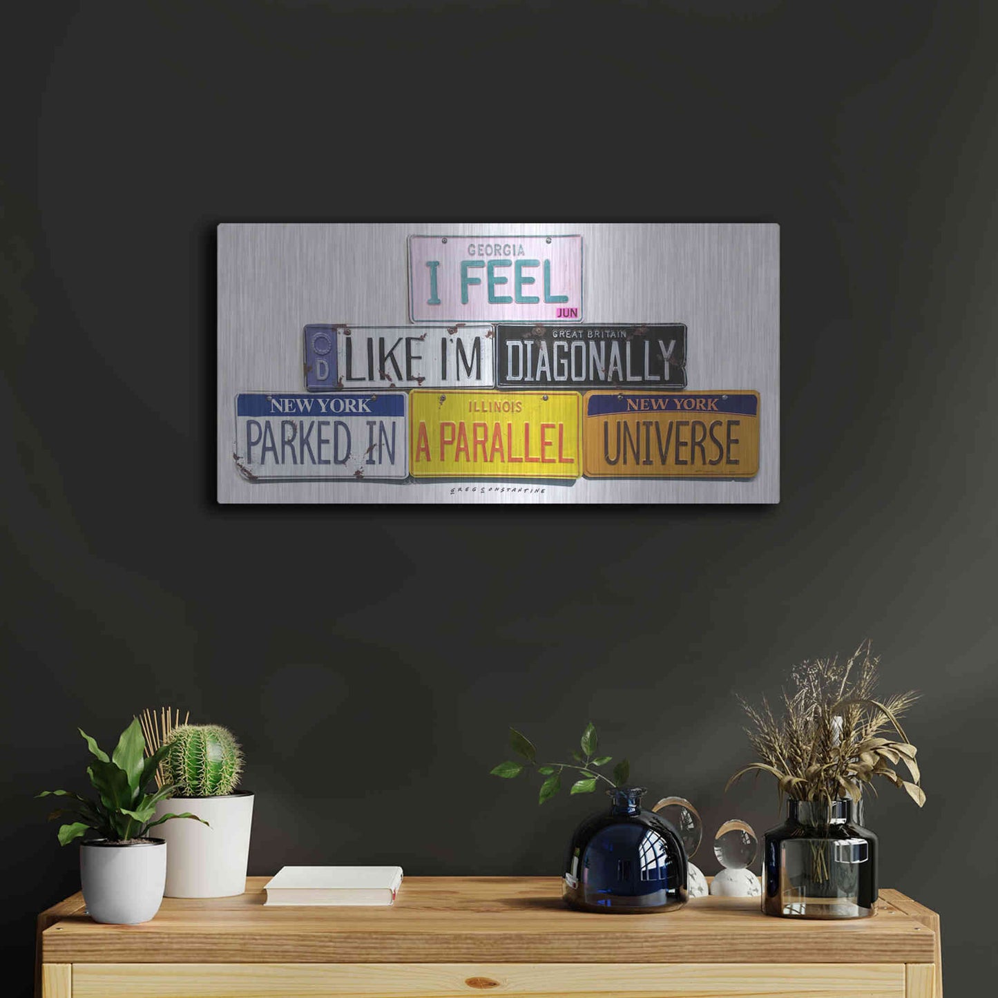Luxe Metal Art 'Parallel Universe' by Gregory Constantine, Metal Wall Art,24x12