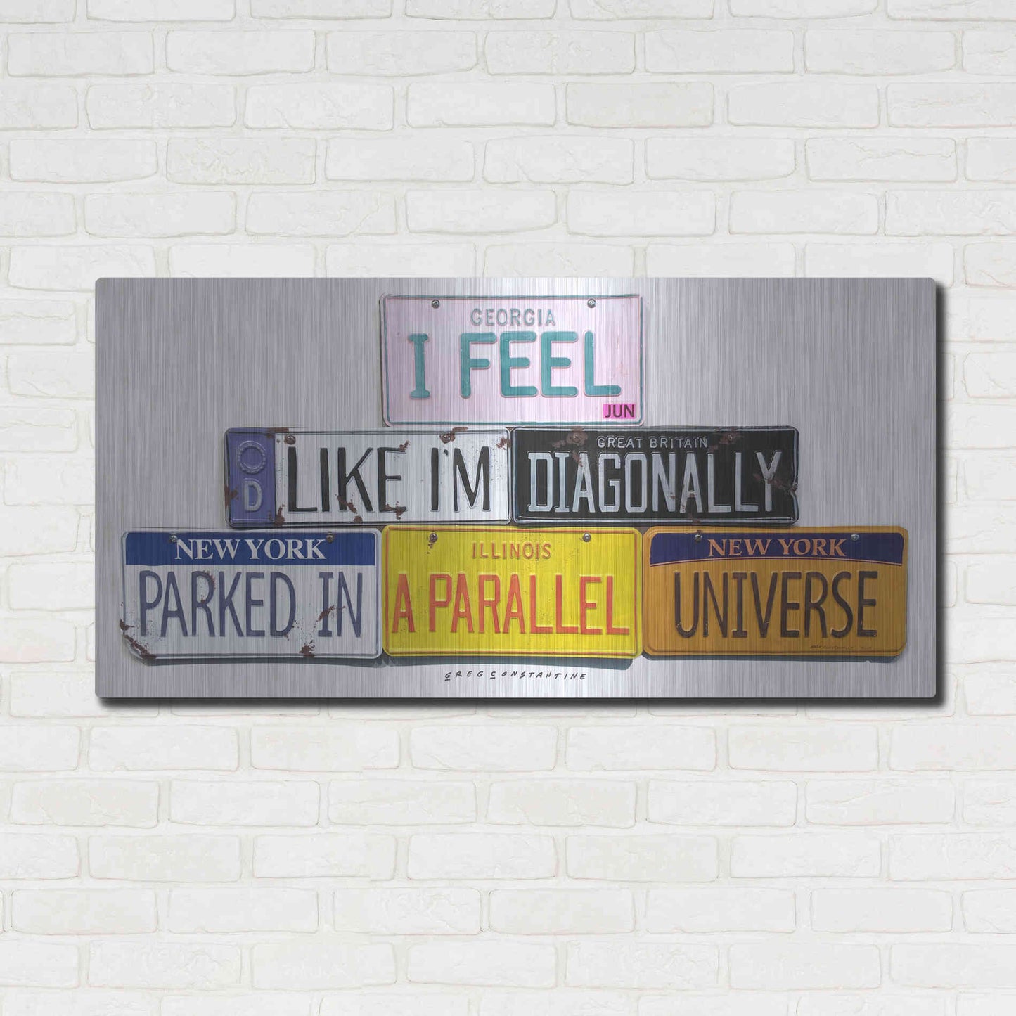 Luxe Metal Art 'Parallel Universe' by Gregory Constantine, Metal Wall Art,48x24