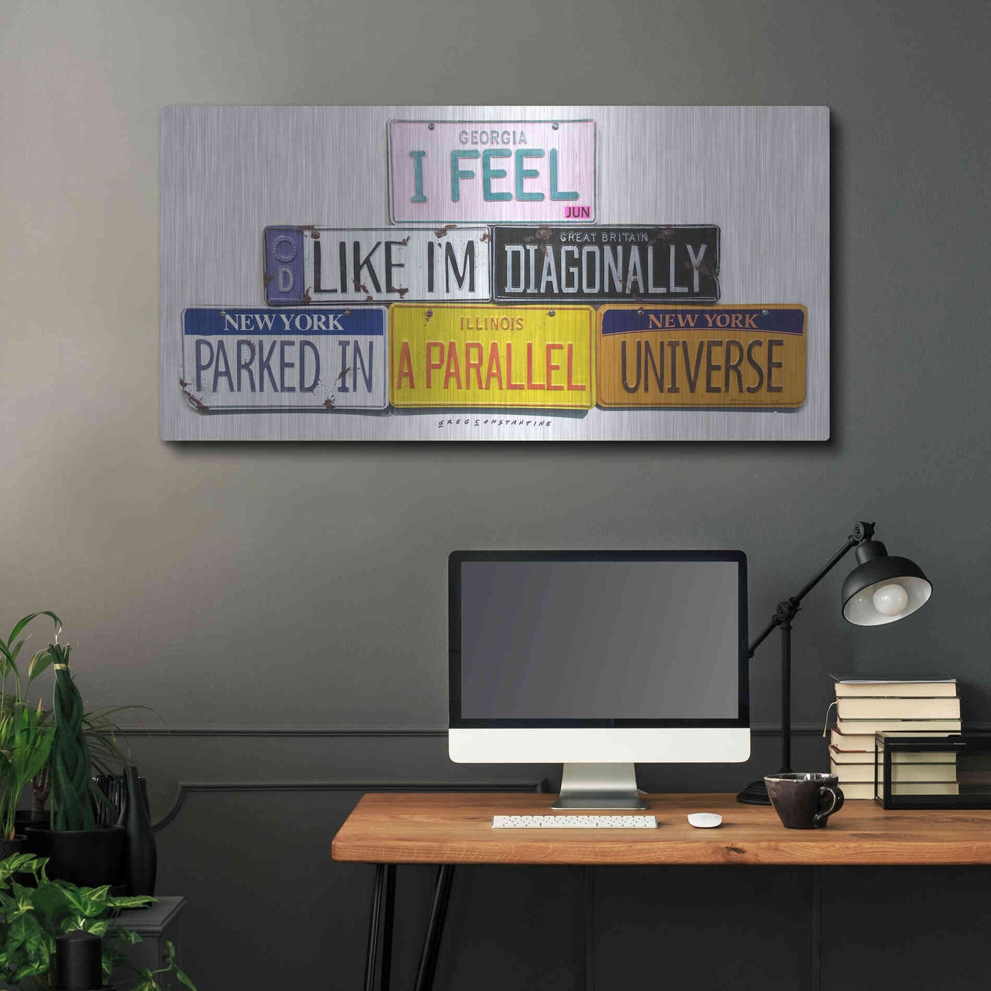 Luxe Metal Art 'Parallel Universe' by Gregory Constantine, Metal Wall Art,48x24