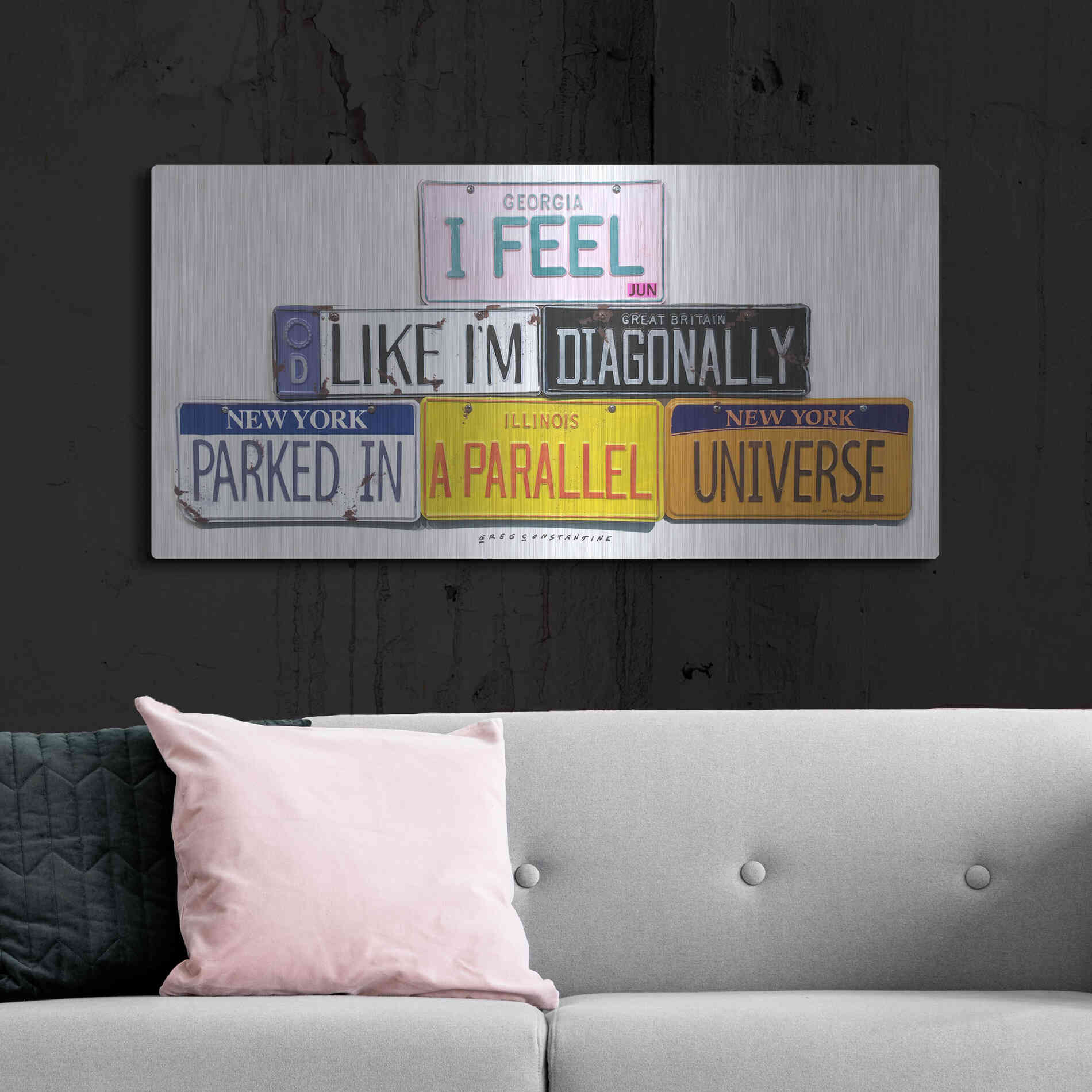 Luxe Metal Art 'Parallel Universe' by Gregory Constantine, Metal Wall Art,48x24