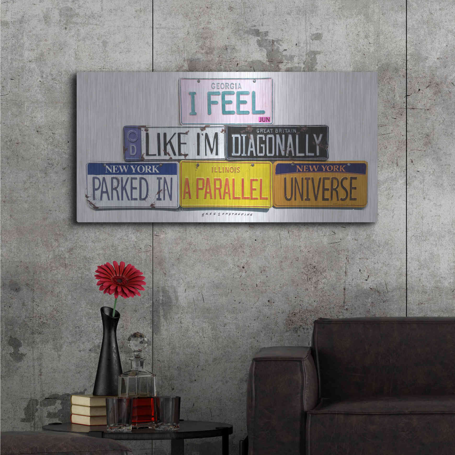 Luxe Metal Art 'Parallel Universe' by Gregory Constantine, Metal Wall Art,48x24