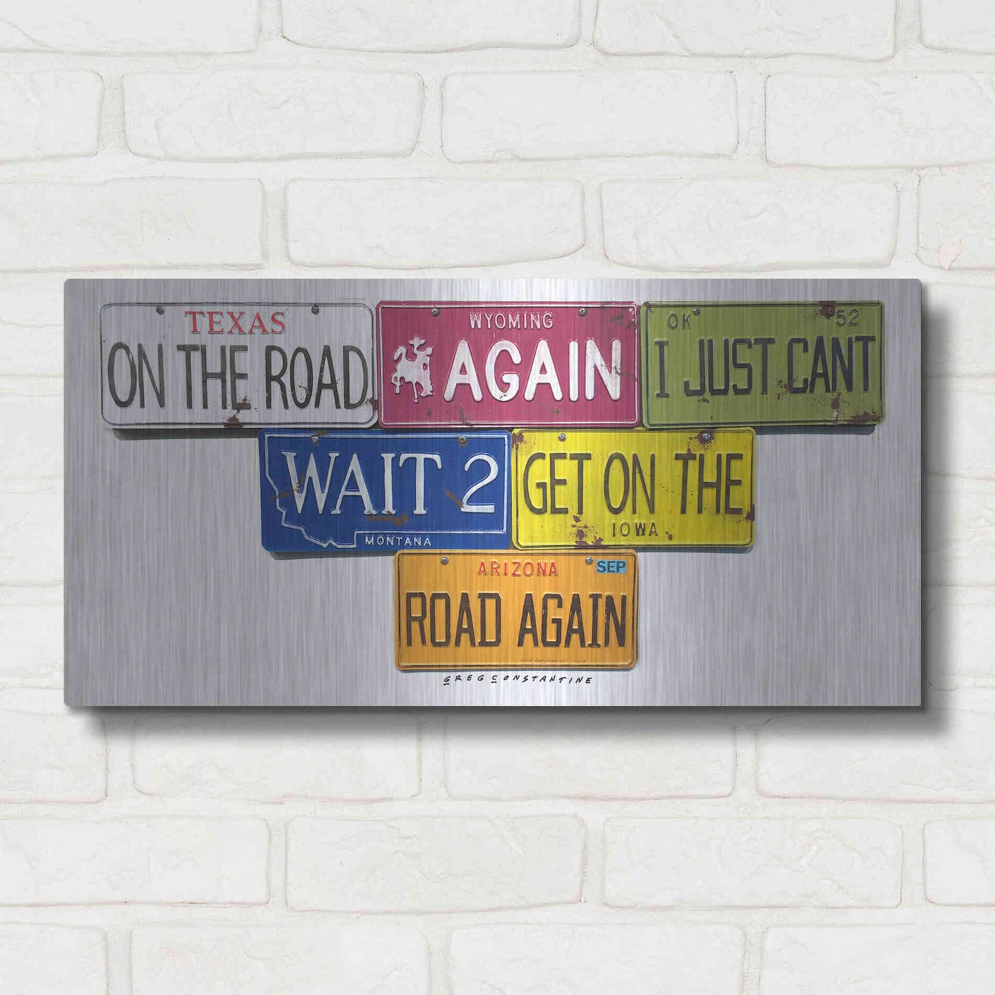 Luxe Metal Art 'On The Road Again' by Gregory Constantine, Metal Wall Art,24x12