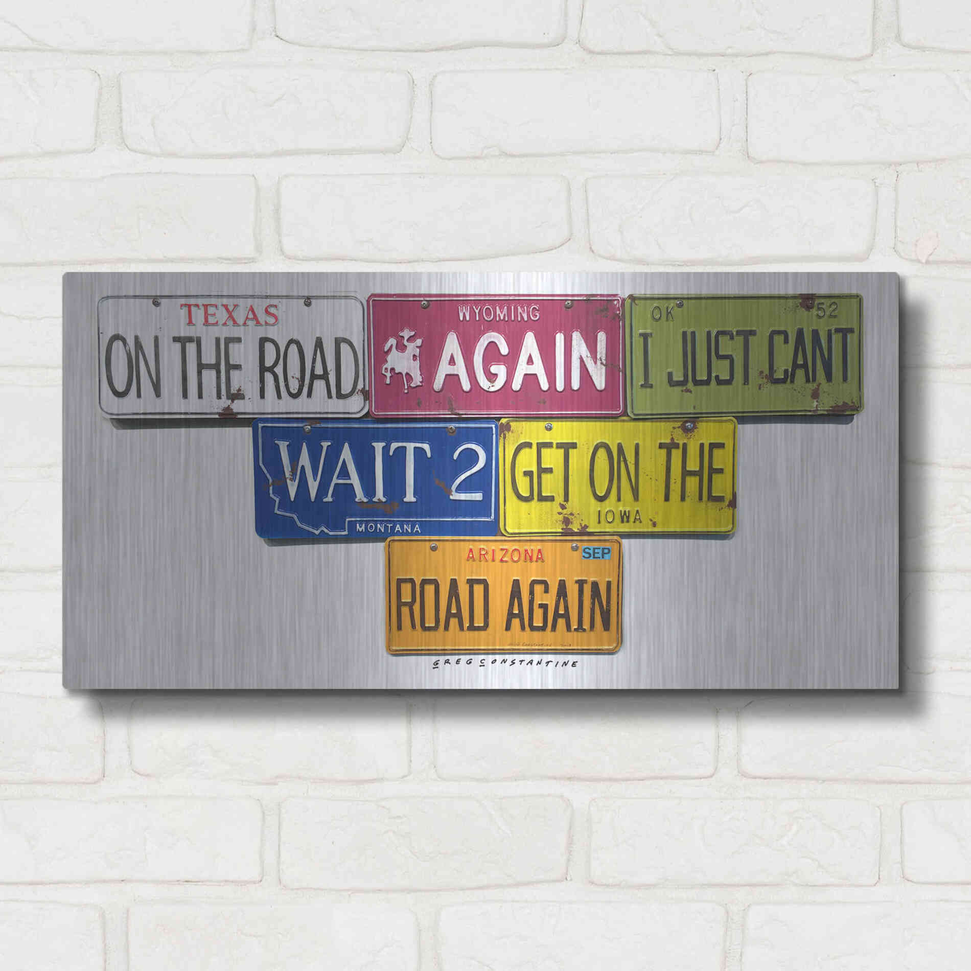 Luxe Metal Art 'On The Road Again' by Gregory Constantine, Metal Wall Art,24x12
