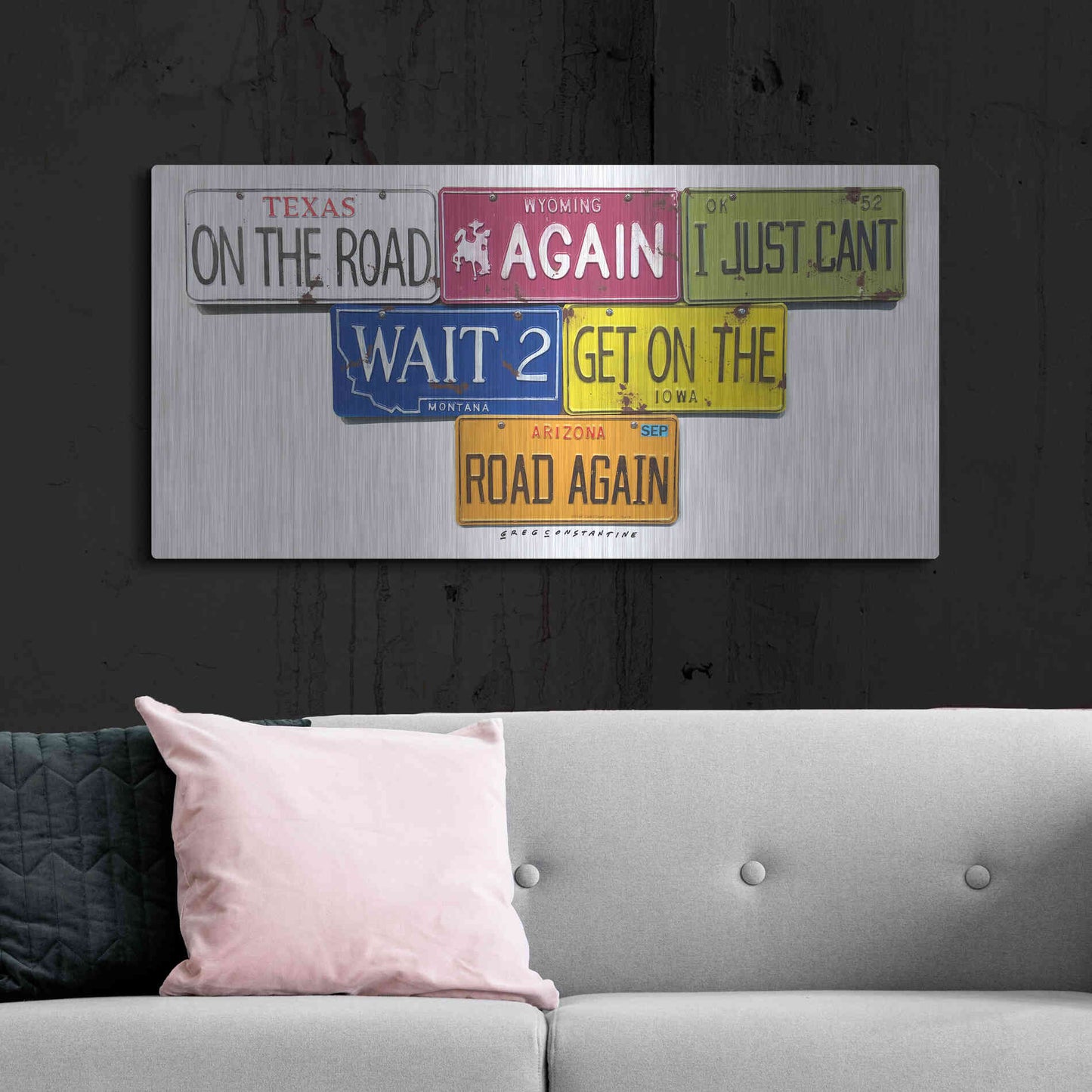 Luxe Metal Art 'On The Road Again' by Gregory Constantine, Metal Wall Art,48x24