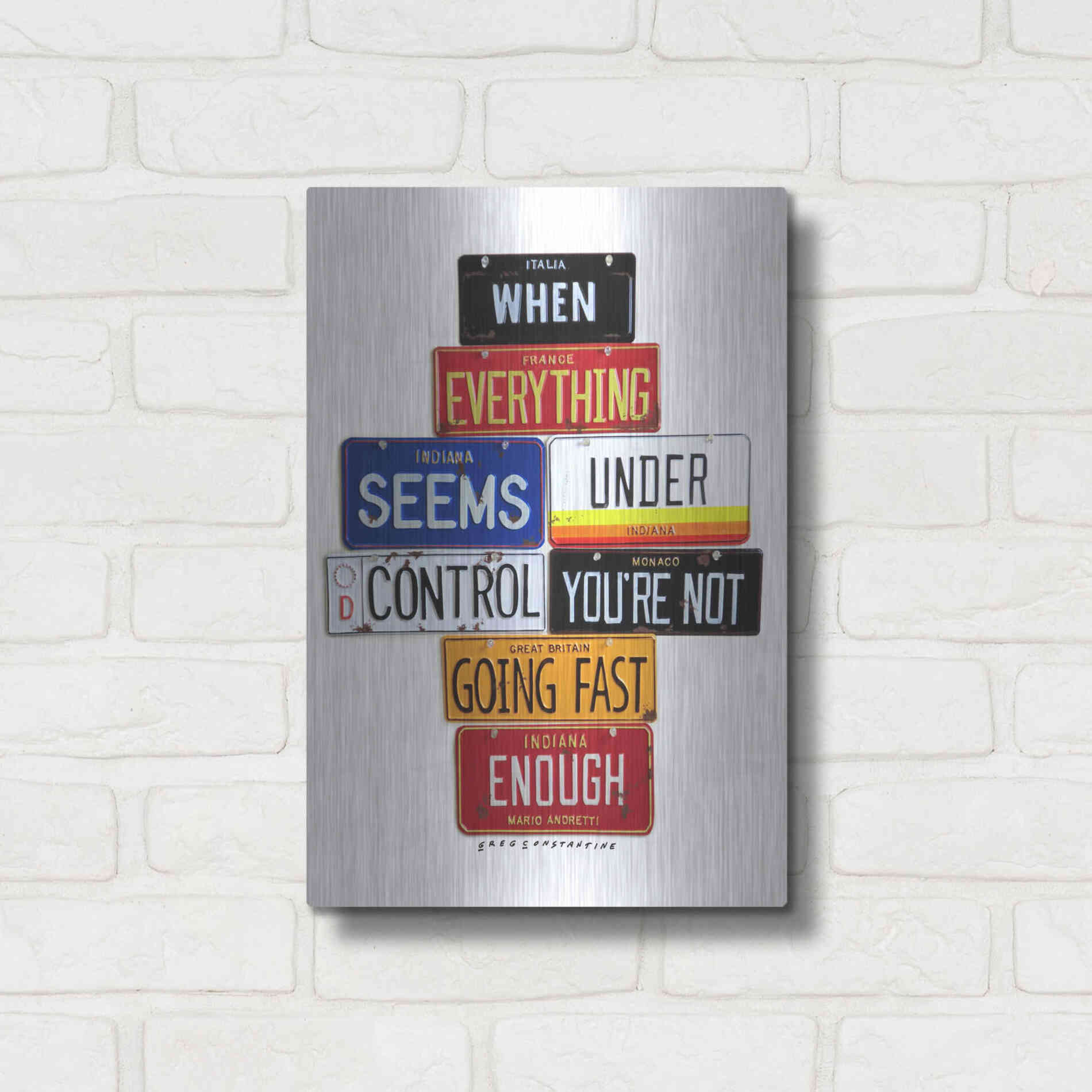 Luxe Metal Art 'Not Fast Enough' by Gregory Constantine, Metal Wall Art,12x16