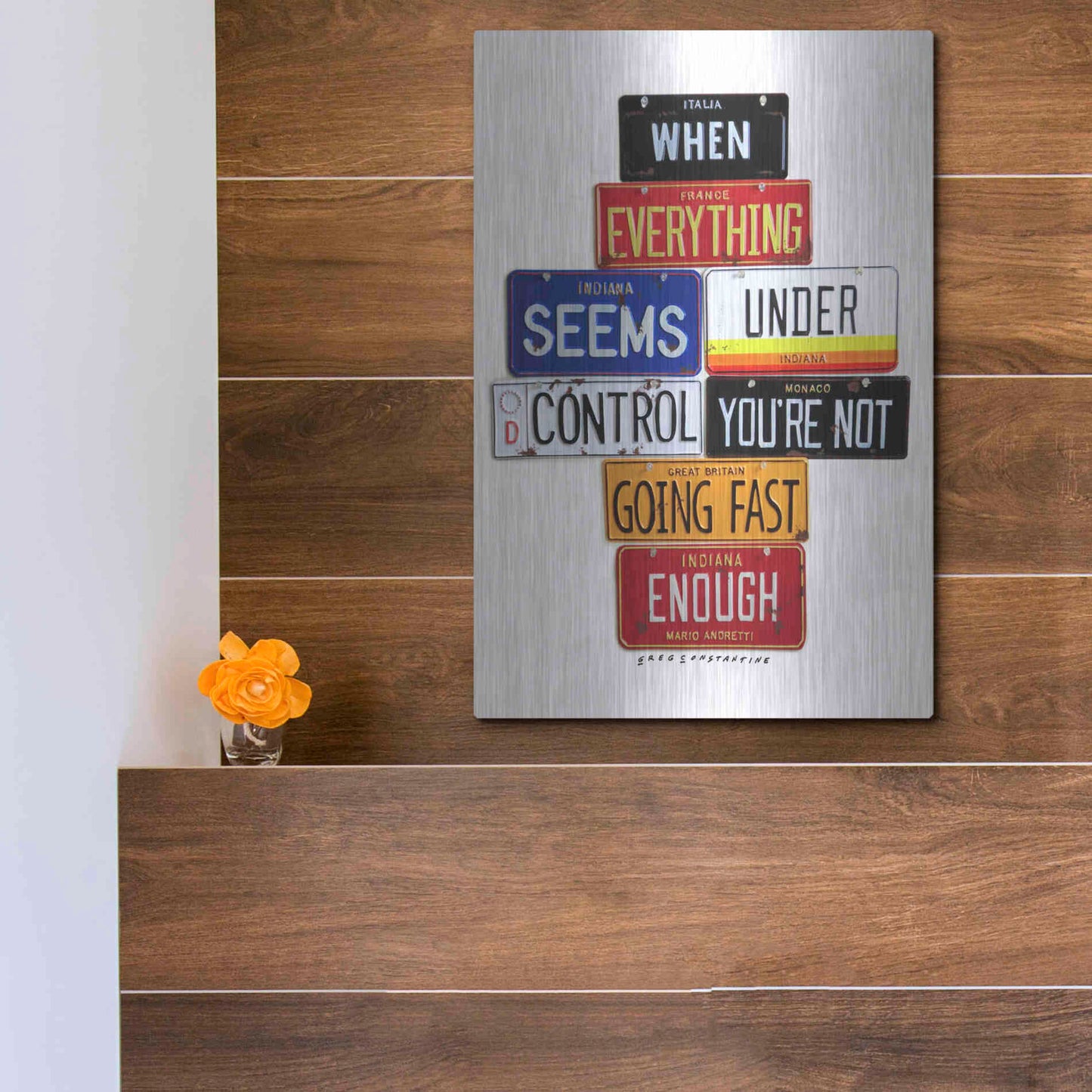 Luxe Metal Art 'Not Fast Enough' by Gregory Constantine, Metal Wall Art,12x16