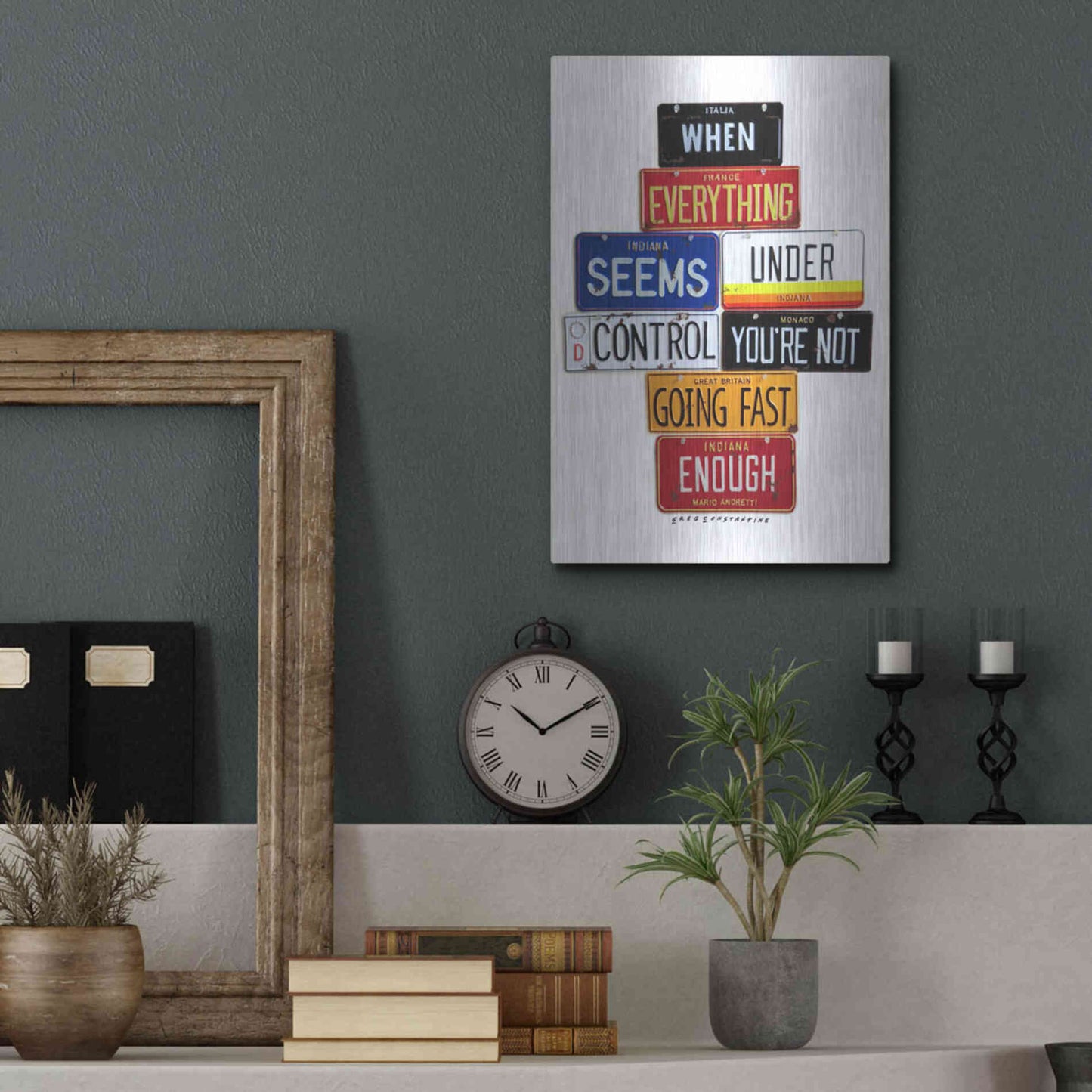 Luxe Metal Art 'Not Fast Enough' by Gregory Constantine, Metal Wall Art,12x16