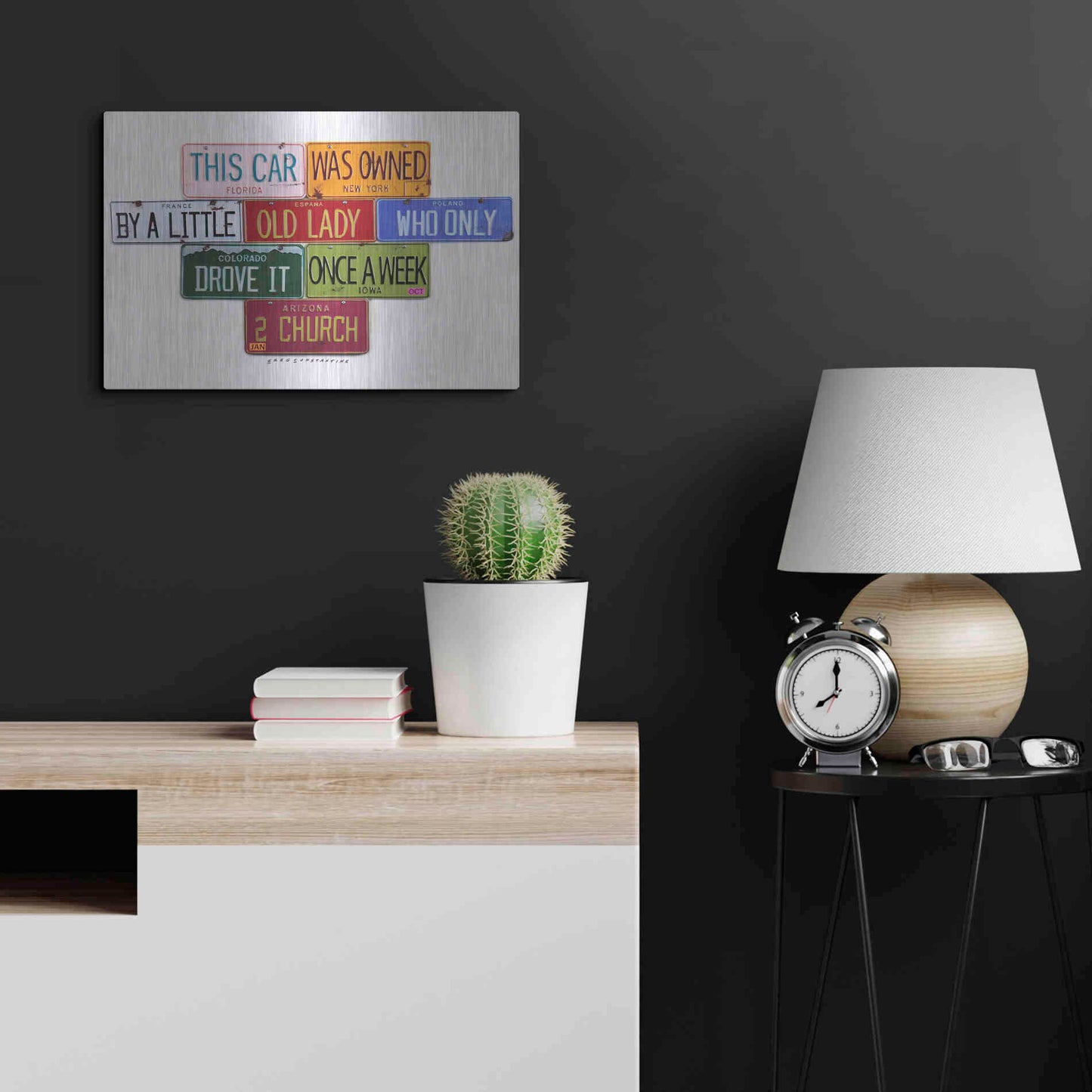 Luxe Metal Art 'Little Old Lady' by Gregory Constantine, Metal Wall Art,24x16