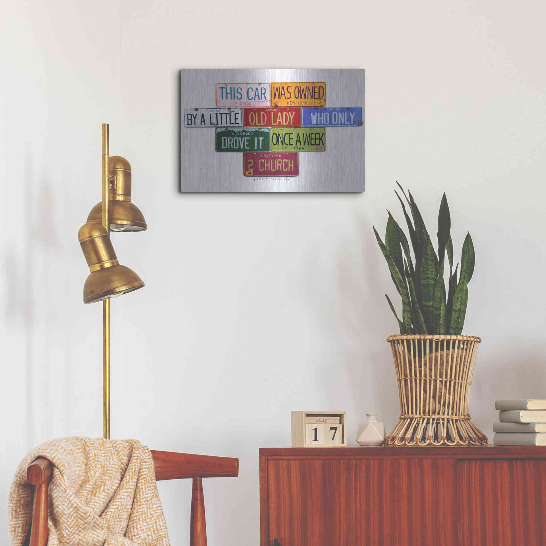 Luxe Metal Art 'Little Old Lady' by Gregory Constantine, Metal Wall Art,24x16