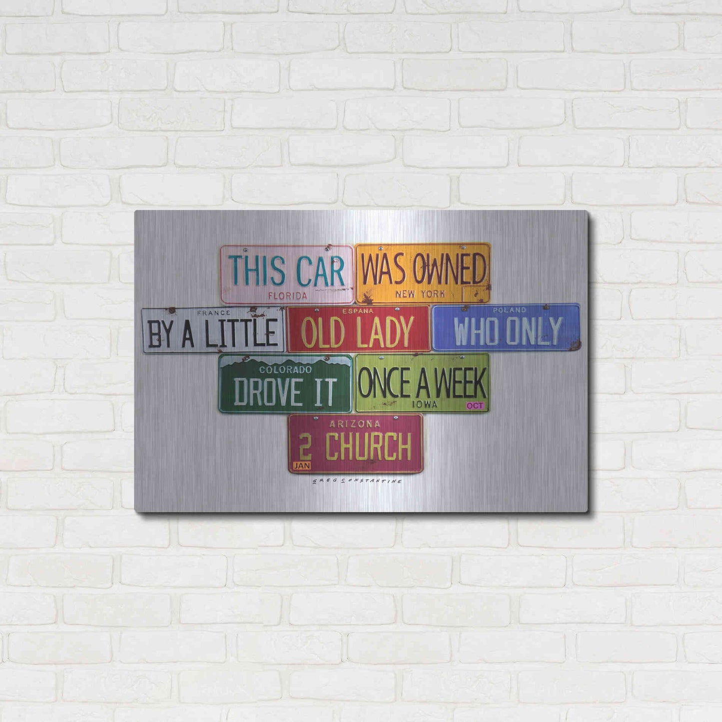 Luxe Metal Art 'Little Old Lady' by Gregory Constantine, Metal Wall Art,36x24