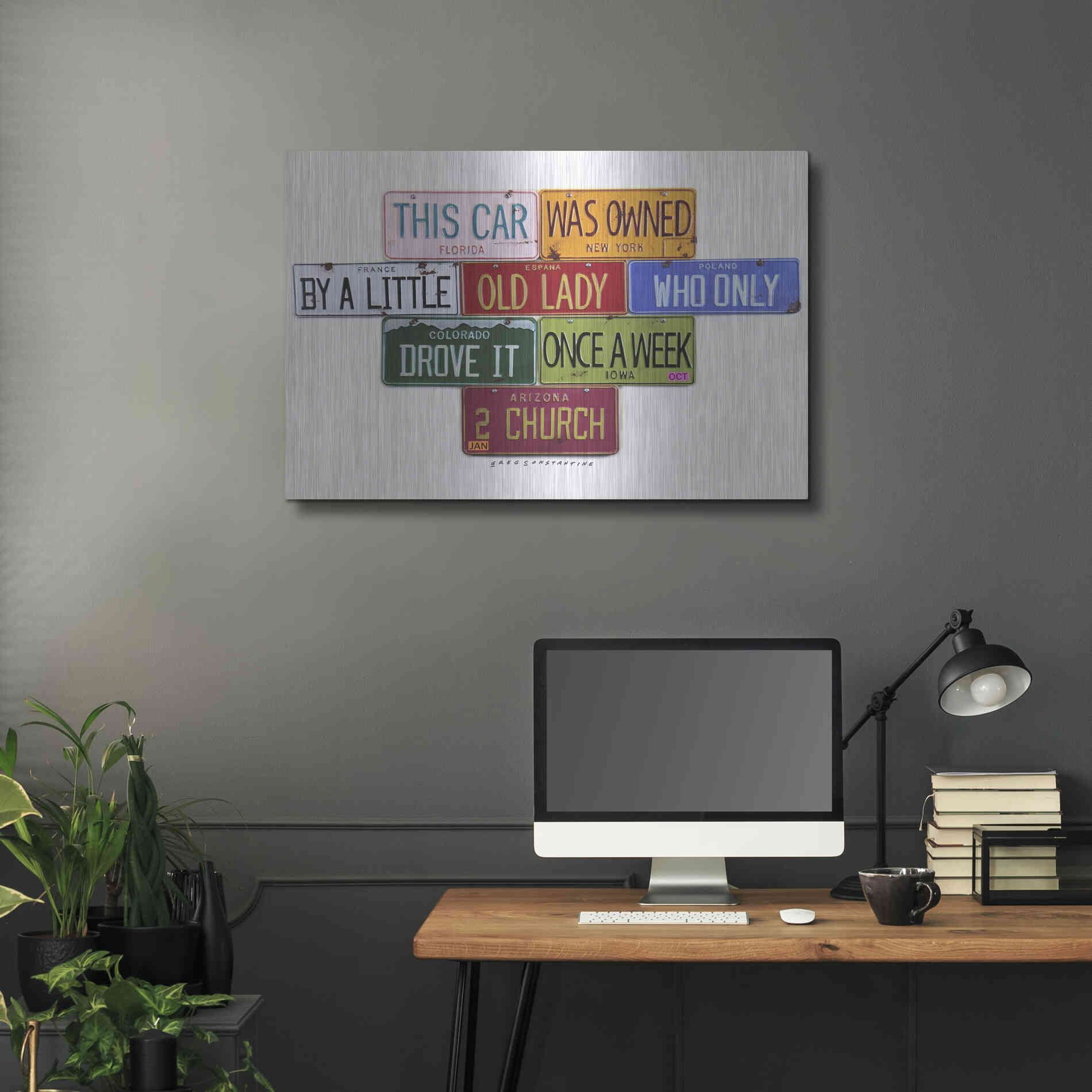 Luxe Metal Art 'Little Old Lady' by Gregory Constantine, Metal Wall Art,36x24