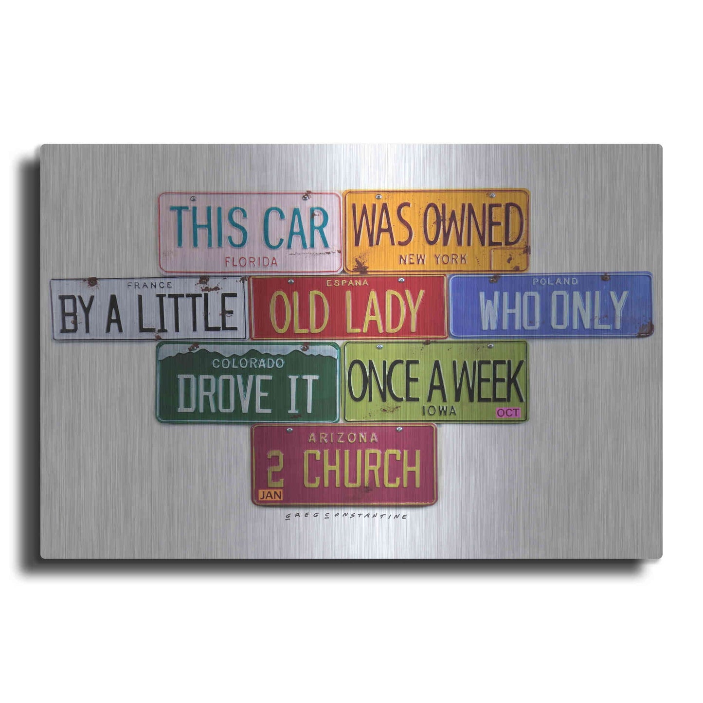 Luxe Metal Art 'Little Old Lady' by Gregory Constantine, Metal Wall Art
