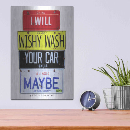 Luxe Metal Art 'Kinz Wishy Wash Your Car' by Gregory Constantine, Metal Wall Art,12x16