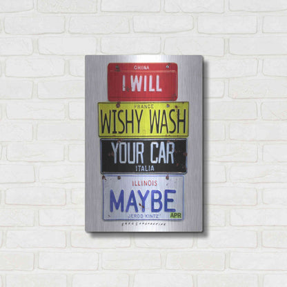 Luxe Metal Art 'Kinz Wishy Wash Your Car' by Gregory Constantine, Metal Wall Art,16x24