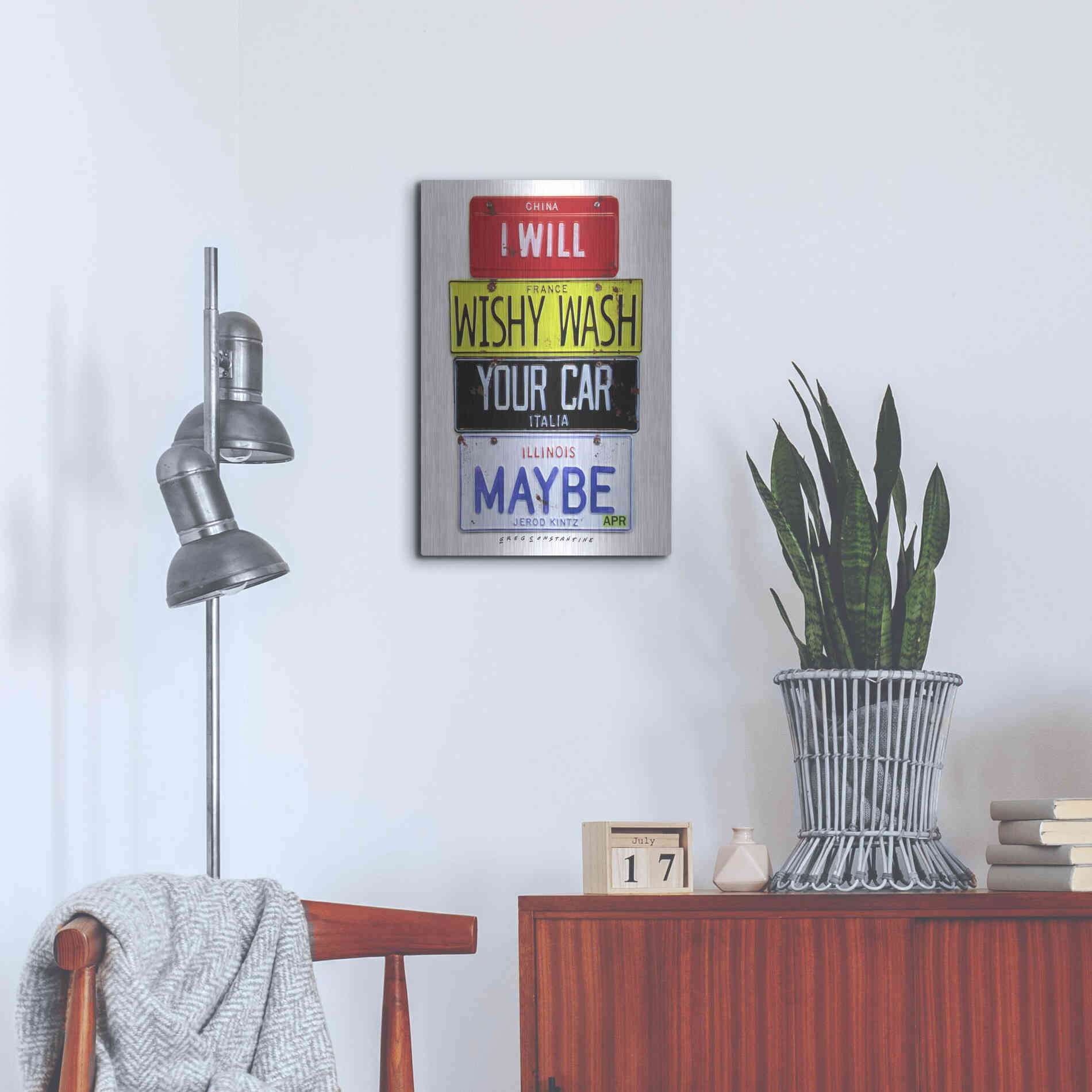 Luxe Metal Art 'Kinz Wishy Wash Your Car' by Gregory Constantine, Metal Wall Art,16x24