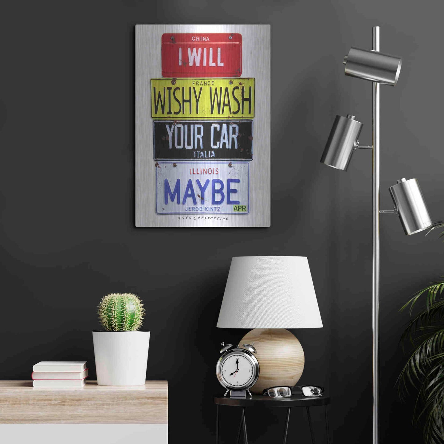 Luxe Metal Art 'Kinz Wishy Wash Your Car' by Gregory Constantine, Metal Wall Art,16x24