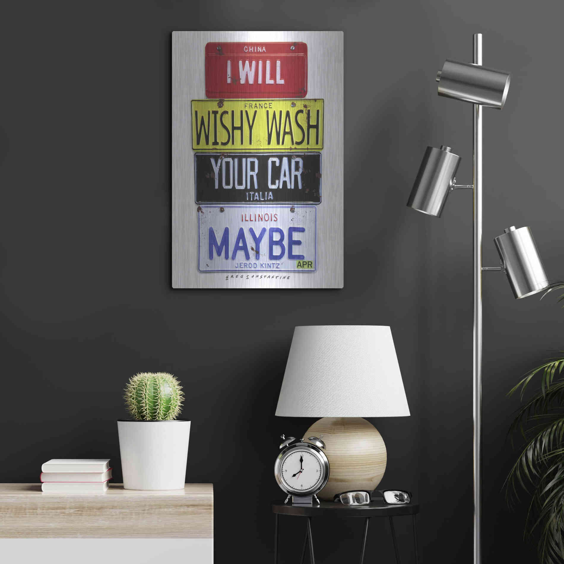 Luxe Metal Art 'Kinz Wishy Wash Your Car' by Gregory Constantine, Metal Wall Art,16x24