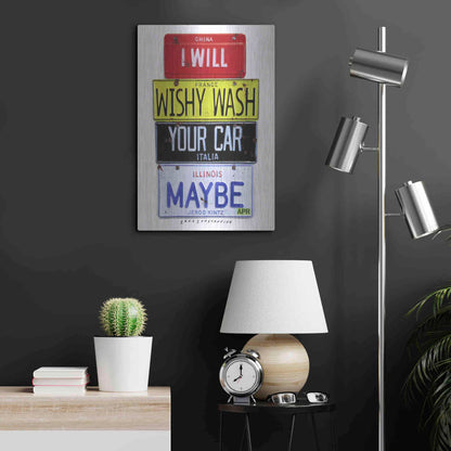 Luxe Metal Art 'Kinz Wishy Wash Your Car' by Gregory Constantine, Metal Wall Art,16x24