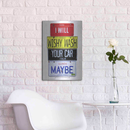 Luxe Metal Art 'Kinz Wishy Wash Your Car' by Gregory Constantine, Metal Wall Art,16x24
