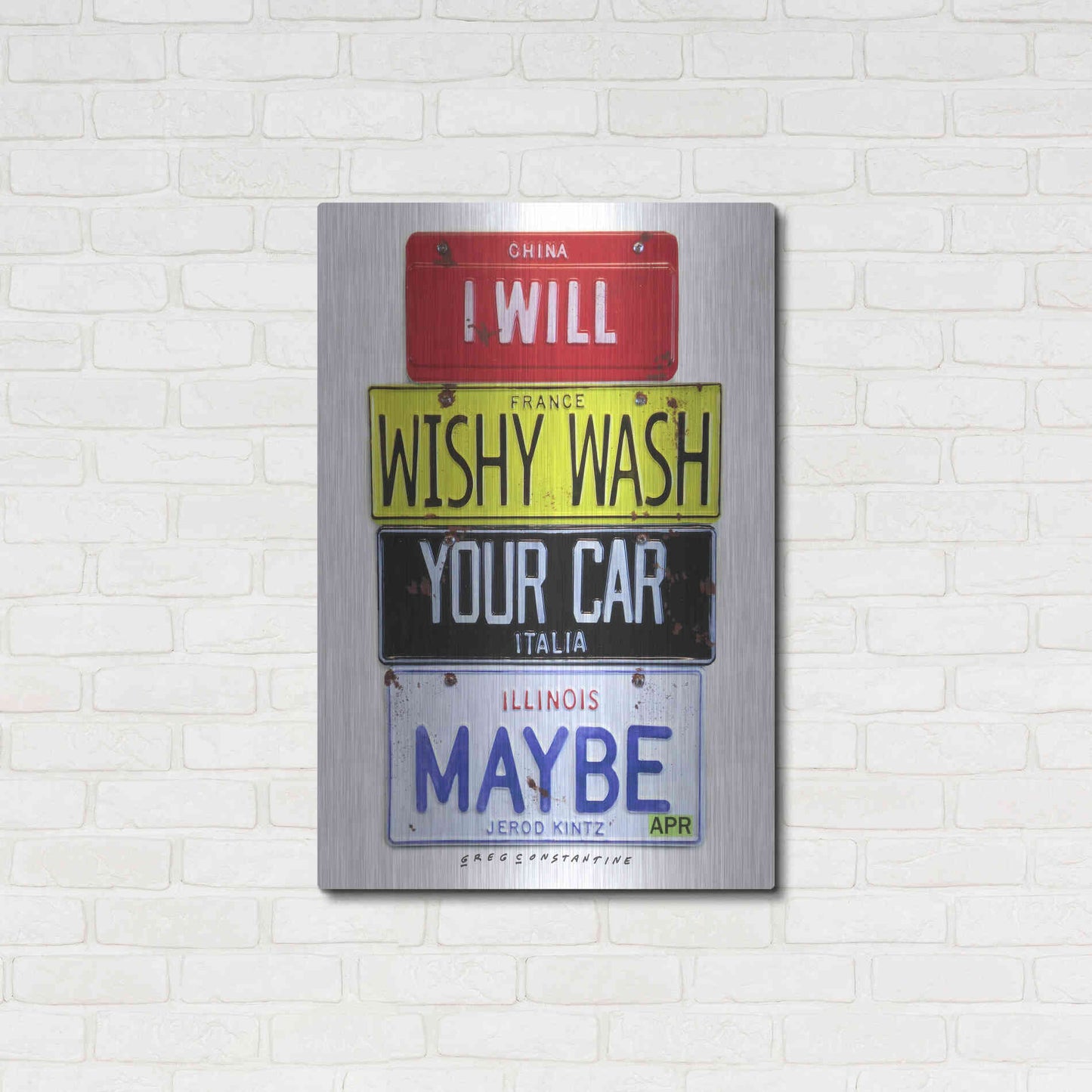Luxe Metal Art 'Kinz Wishy Wash Your Car' by Gregory Constantine, Metal Wall Art,24x36