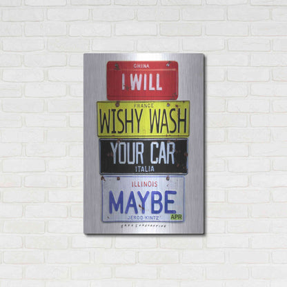 Luxe Metal Art 'Kinz Wishy Wash Your Car' by Gregory Constantine, Metal Wall Art,24x36