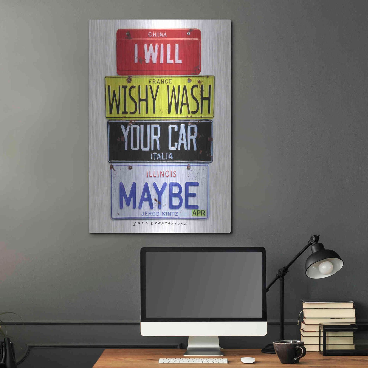 Luxe Metal Art 'Kinz Wishy Wash Your Car' by Gregory Constantine, Metal Wall Art,24x36