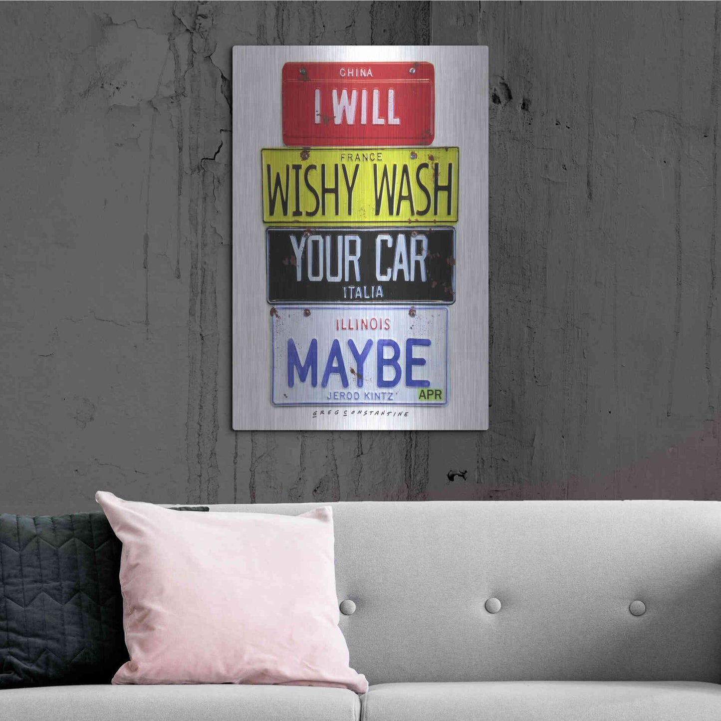 Luxe Metal Art 'Kinz Wishy Wash Your Car' by Gregory Constantine, Metal Wall Art,24x36