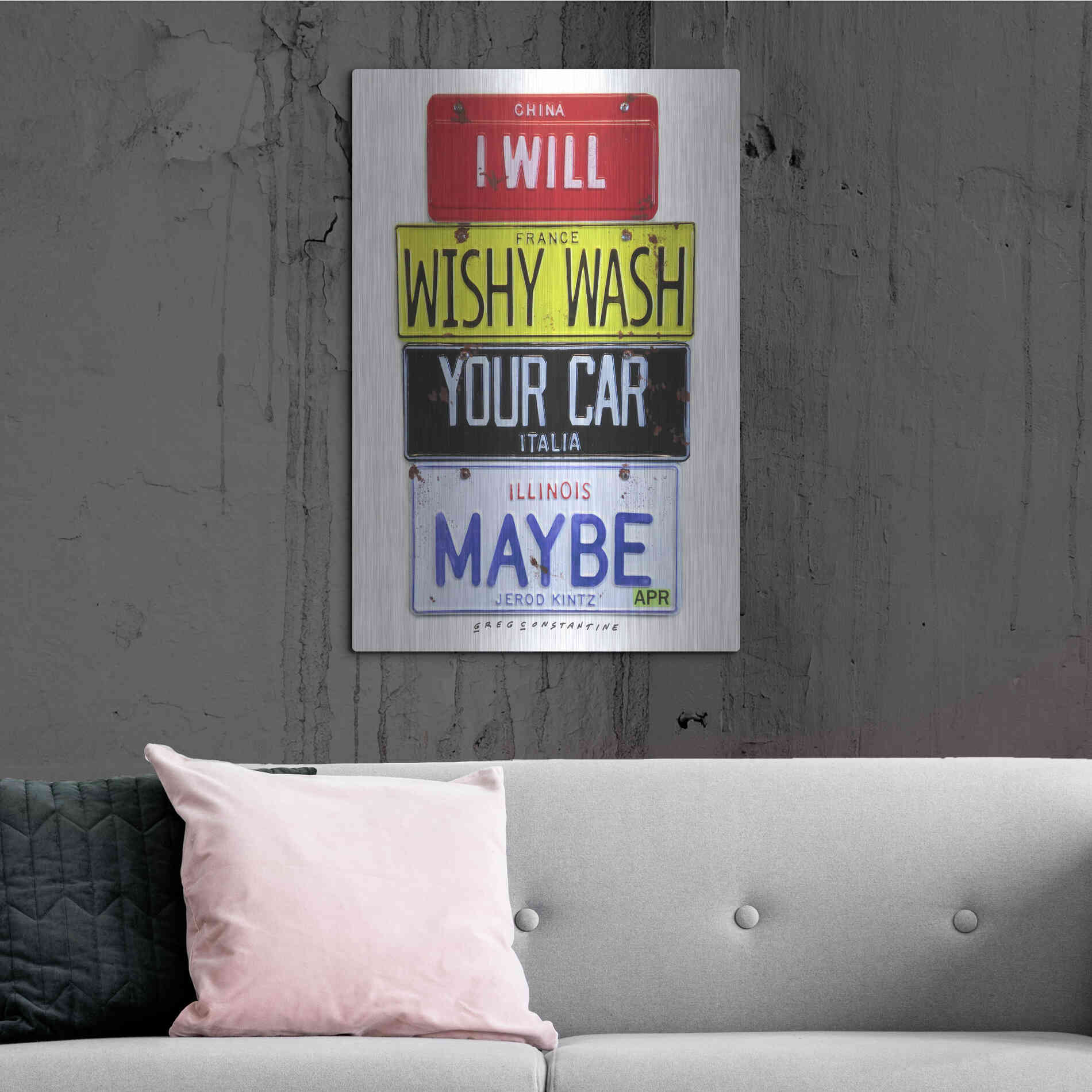 Luxe Metal Art 'Kinz Wishy Wash Your Car' by Gregory Constantine, Metal Wall Art,24x36