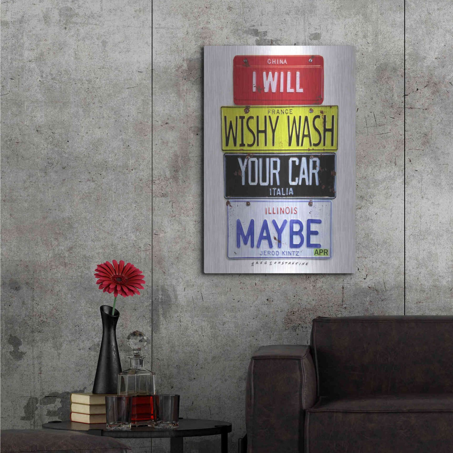 Luxe Metal Art 'Kinz Wishy Wash Your Car' by Gregory Constantine, Metal Wall Art,24x36