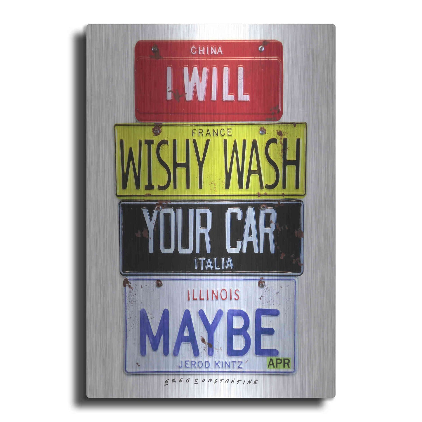Luxe Metal Art 'Kinz Wishy Wash Your Car' by Gregory Constantine, Metal Wall Art