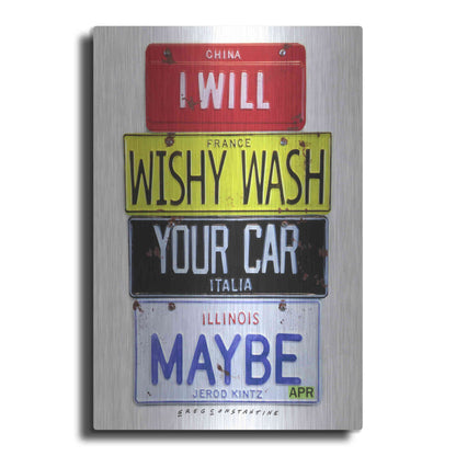 Luxe Metal Art 'Kinz Wishy Wash Your Car' by Gregory Constantine, Metal Wall Art